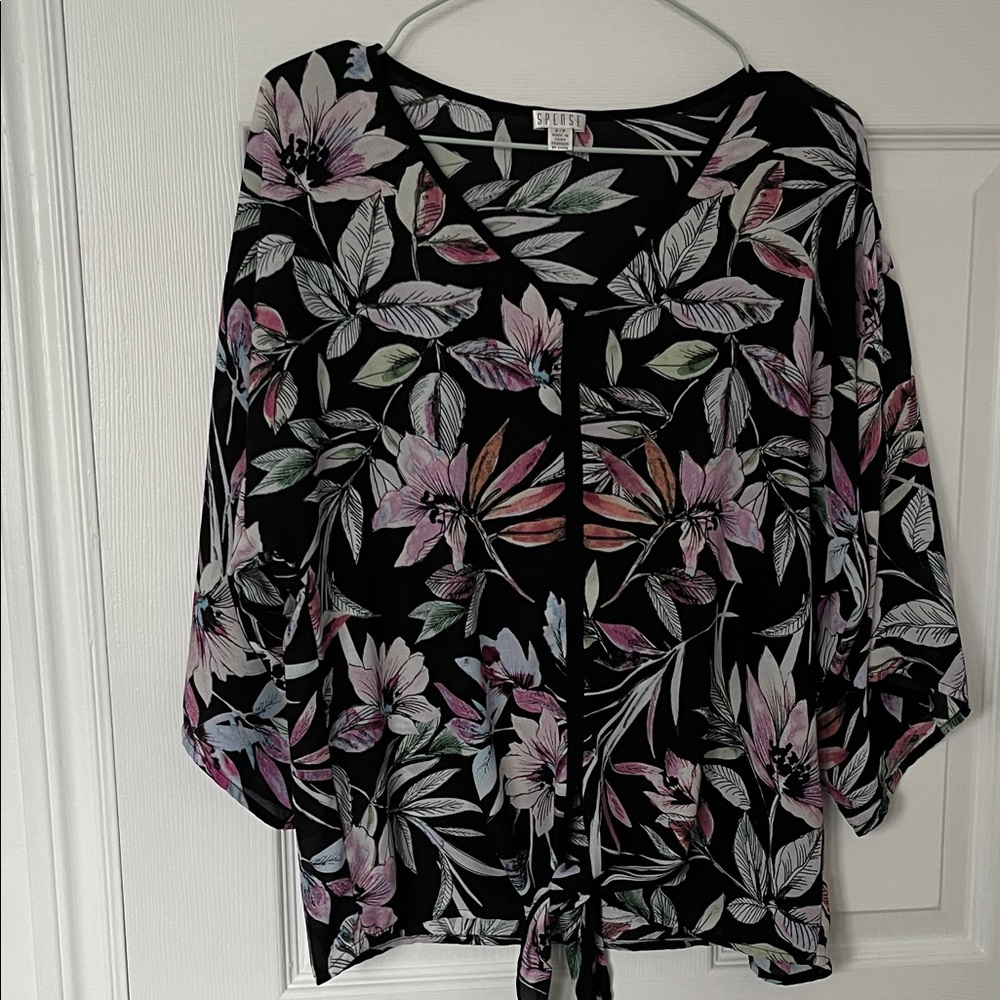 Spence Black Floral Blouse